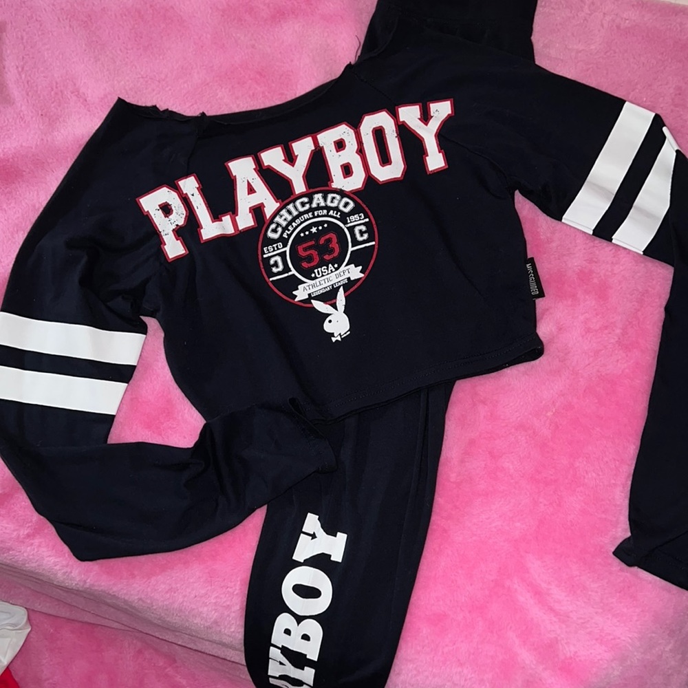 Navy Blue Playboy Set